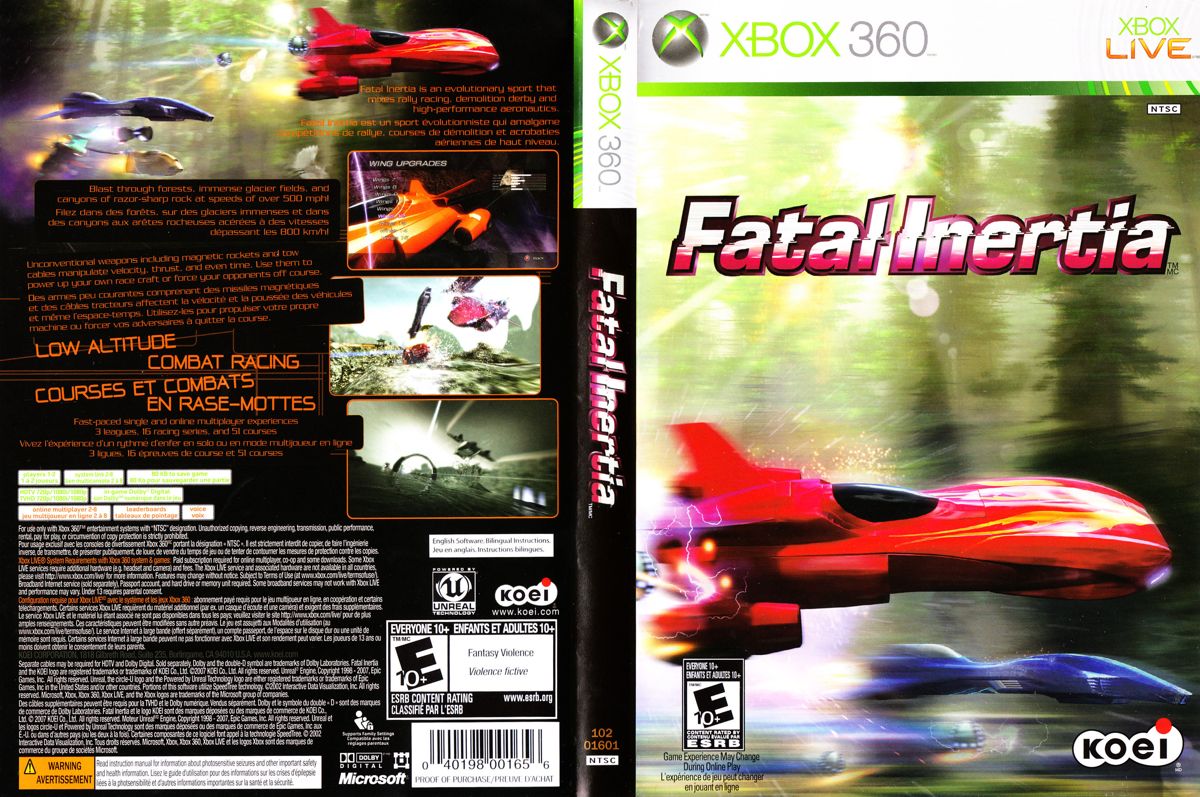 Fatal Inertia box art for Xbox 360